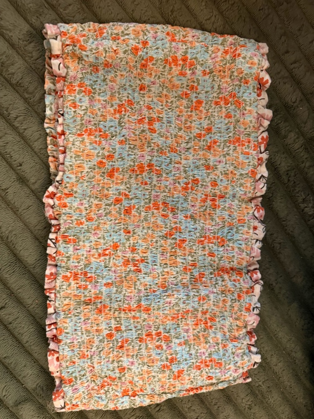 American Eagle Reversible Floral Tube Top — Coral, Light Blue & Pink